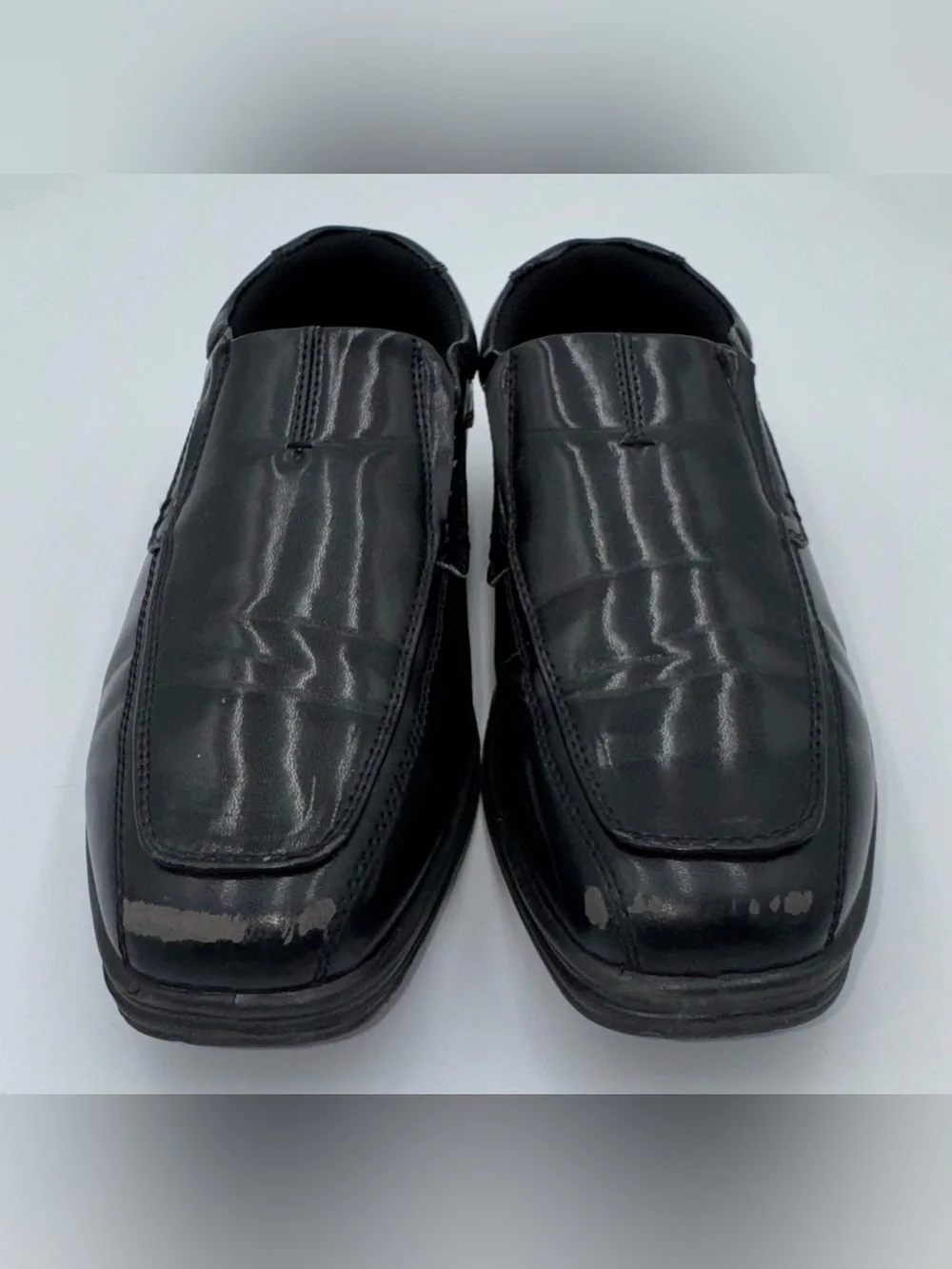 Deer Stags Wise Black Slip-On Dress Shoes Boys Size 3 Wide School Loafers